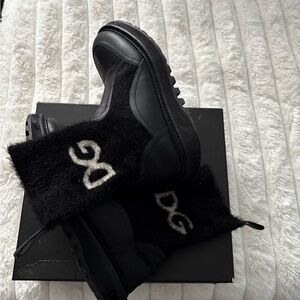 Dolce & Gabbana Black Winter Rain Boots Sleek Durable Design
